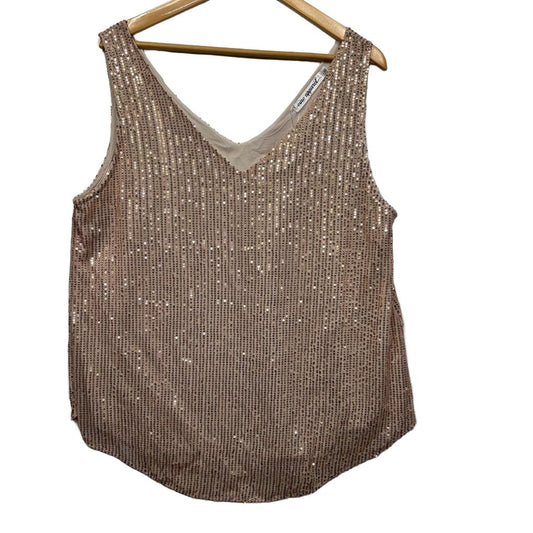 Vine Apparel Gold Sequin Top - Size 18