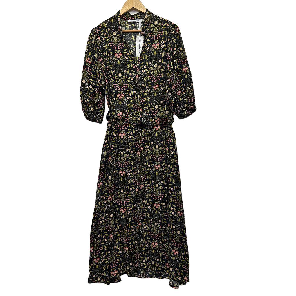 Vine Apparel Black Floral Dress - Size 14