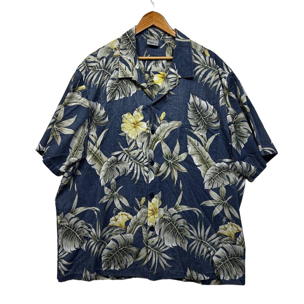Vintage Blue Hawaiian Made in USA Cotton Mens Shirt - Size 3XL