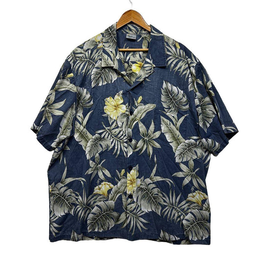 Vintage Blue Hawaiian Made in USA Cotton Mens Shirt - Size 3XL
