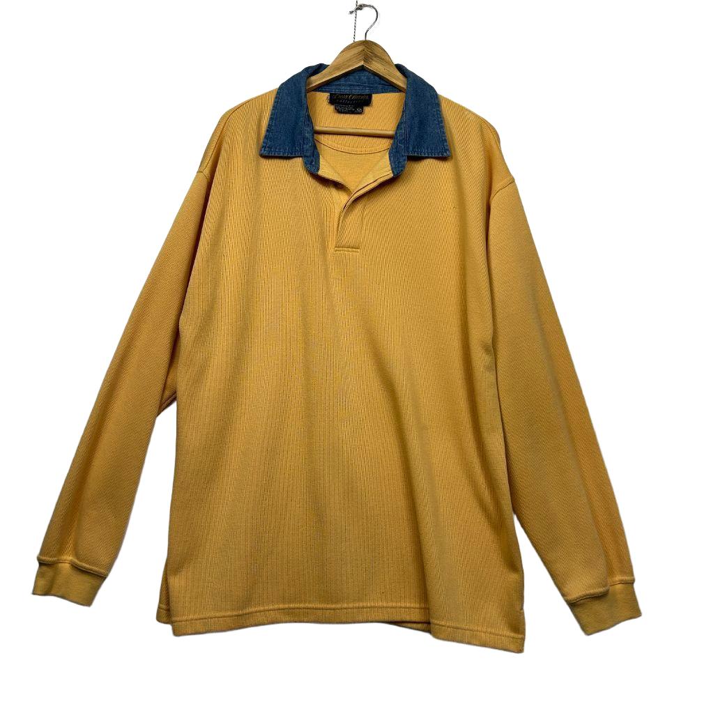 Vintage Crew Classics Mustard Jersey Mens Polo Top - Size XXL