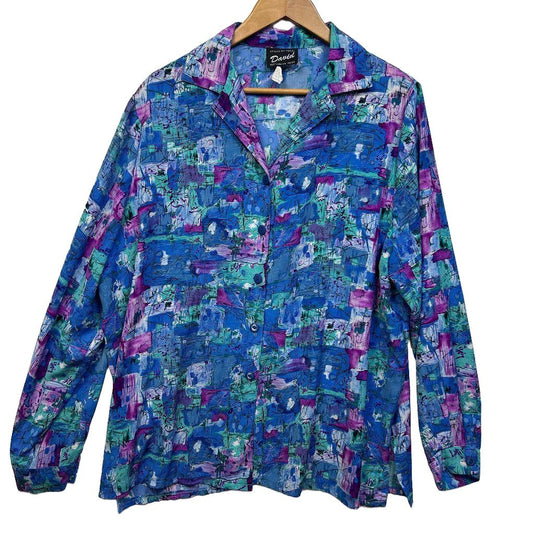 Vintage David Multicoloured Top - Size 18