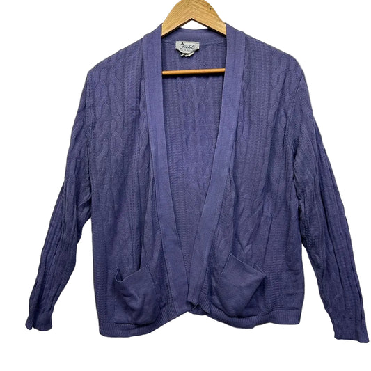 Vintage Fields Purple Cardigan - Size 14/16