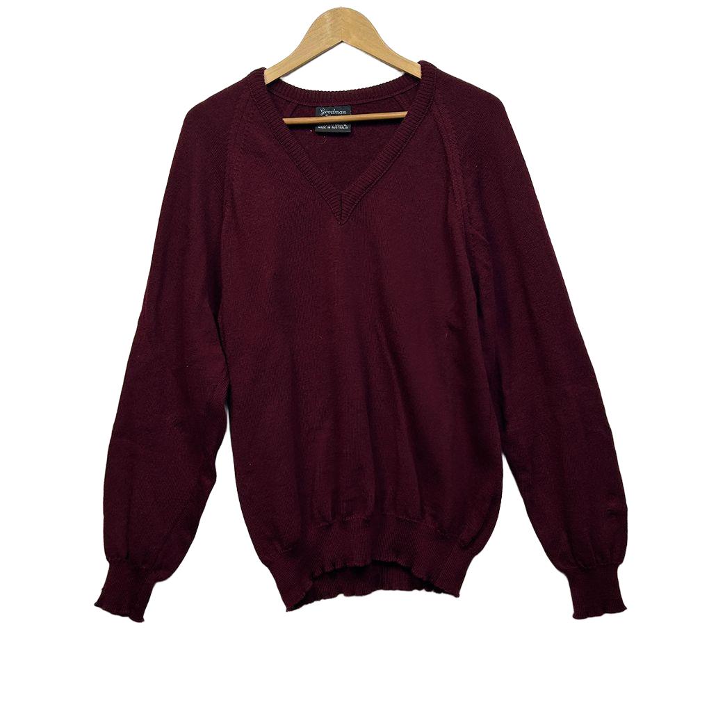 Vintage Goodman Burgundy Wool Jumper - Size 20