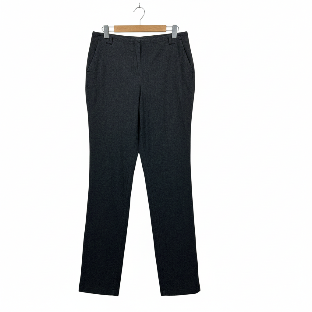 Vintage Long Tall Sally Charcoal Grey Textured Pants - Size 14