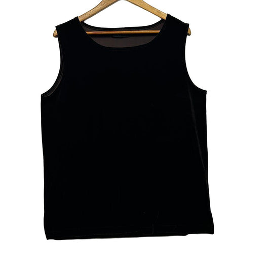 Vintage My Size Australia Chocolate Brown Velvet Sleeveless Top - Size 14/16