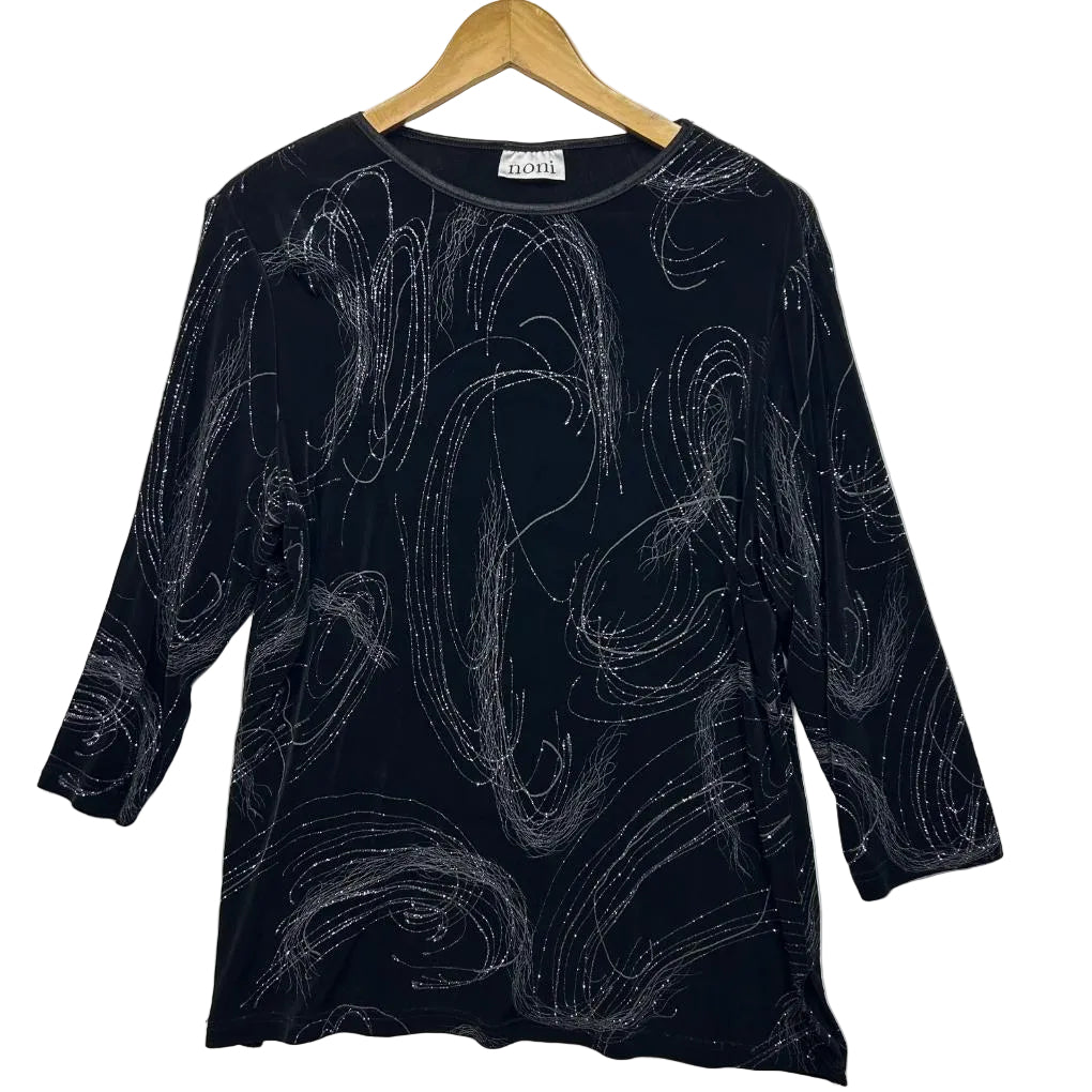 Vintage Noni B Black Evening Top - Size 14
