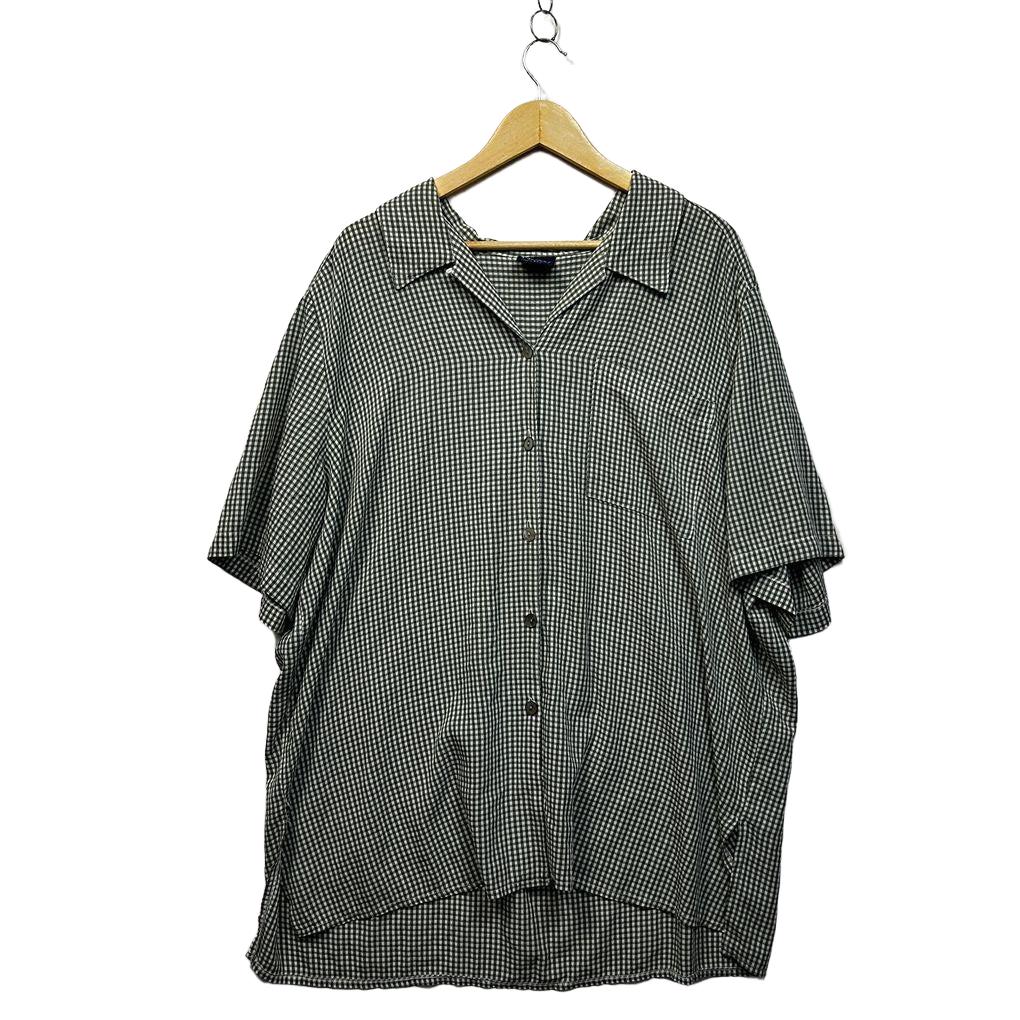 Vintage Now Green Plus Size Gingham Shirt - Size 24