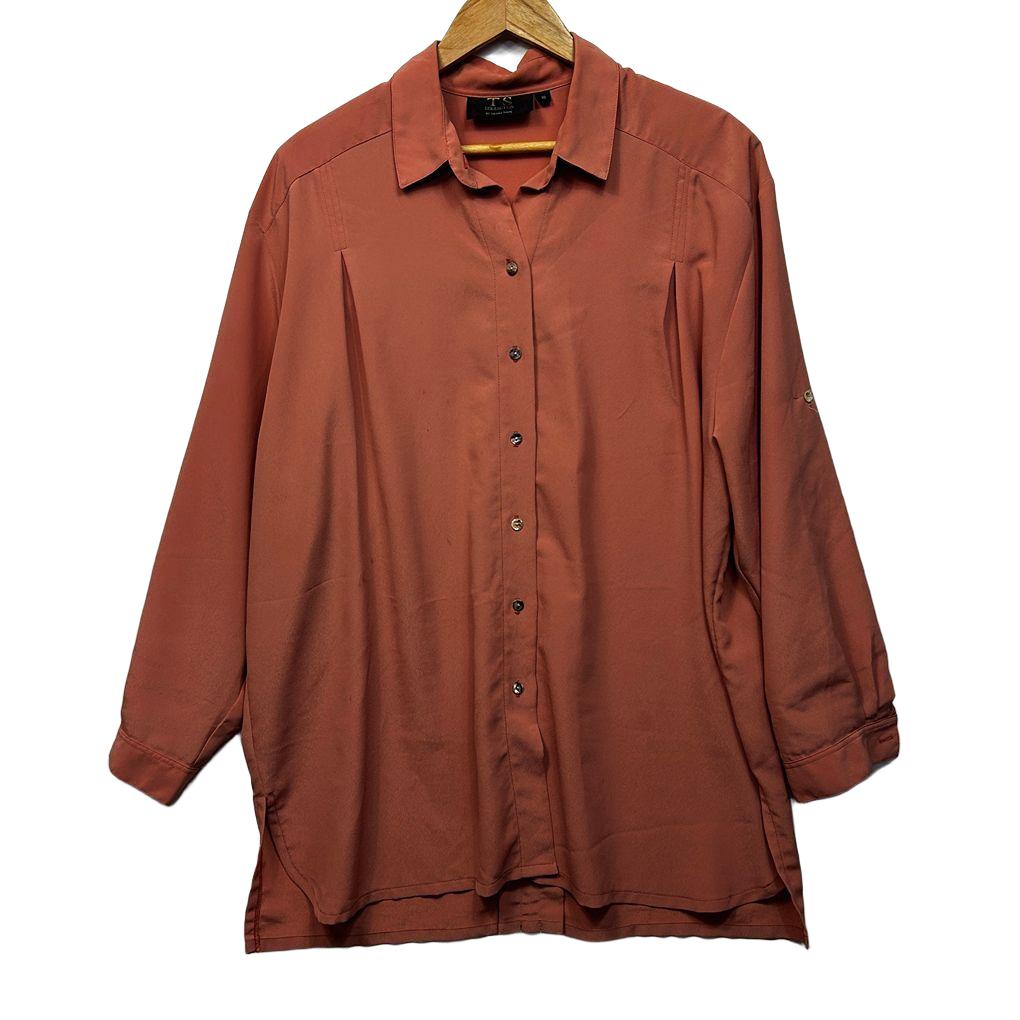 Vintage Taking Shape Rust Long Sleeve Shirt - Size 18