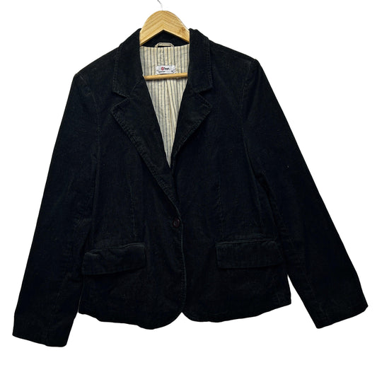 Vintage Target Black Plus Size Corduroy Blazer Jacket - Size 14/16/18