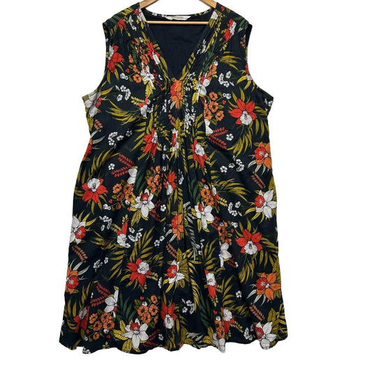 Virtuelle Floral Cotton Midi Dress - Size 22