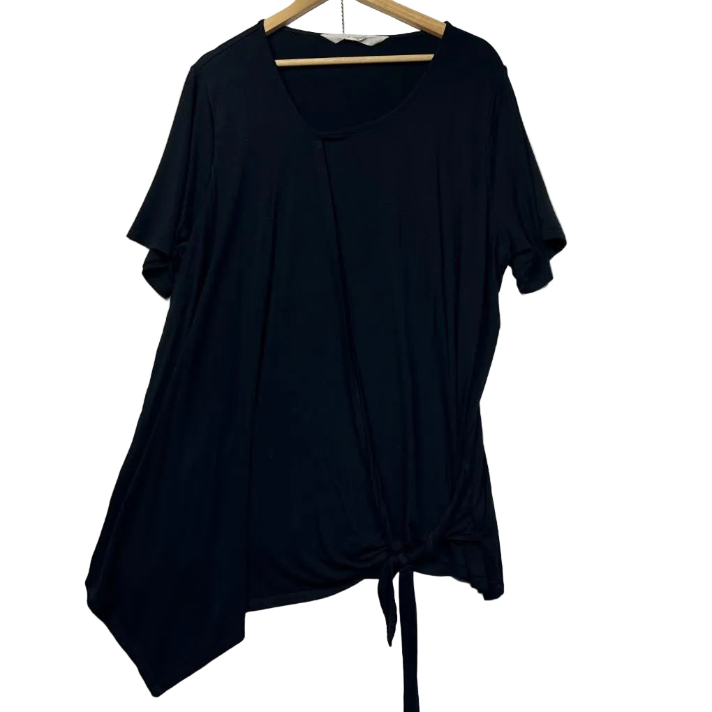 Virtuelle Black Tie-Front Top - Size 18/M