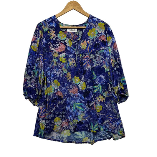 Virtuelle Blue Floral Top - Size 20