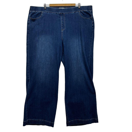 Virtuelle Blue Plus Size Wide Leg Jeans - Size 24