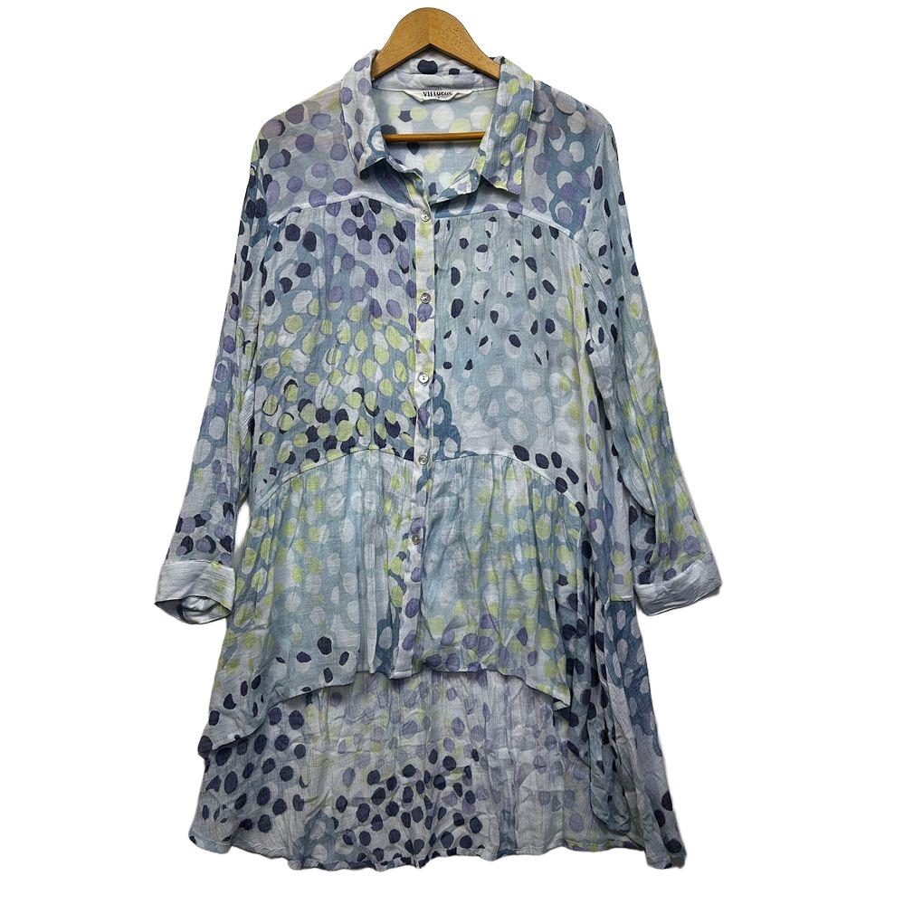 Virtuelle Blue Spotted Tunic Top - Size 18