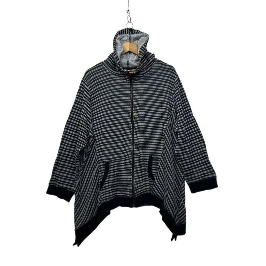 Virtuelle Charcoal Cotton Zip Jacket - Size 22/XL