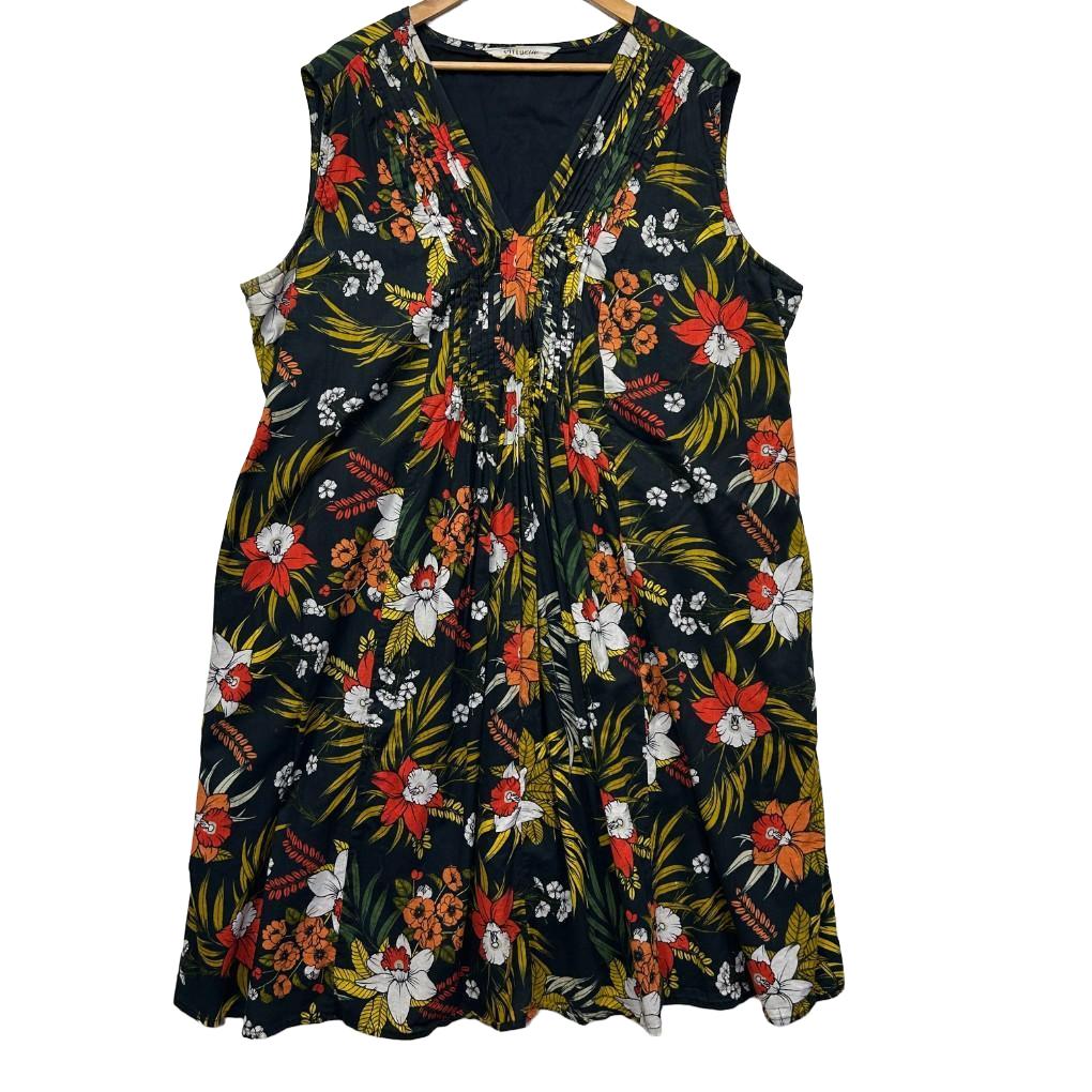 Virtuelle Floral Cotton Midi Dress - Size 22