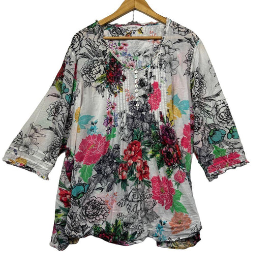 Virtuelle Multi Floral Cotton Top Size 24