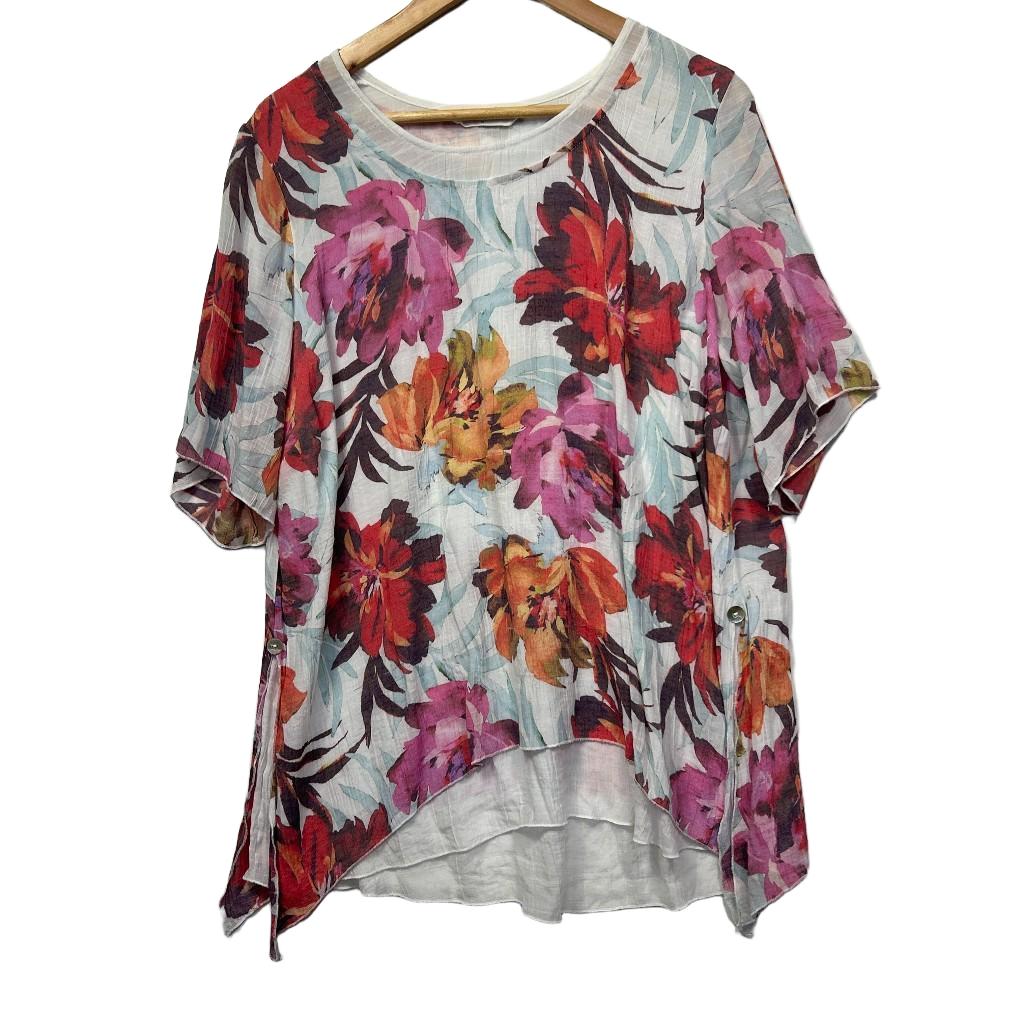 Virtuelle Multicoloured Floral Top - Size 16