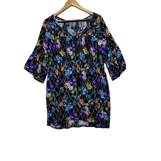Virtuelle Multicoloured Floral Top - Size 14