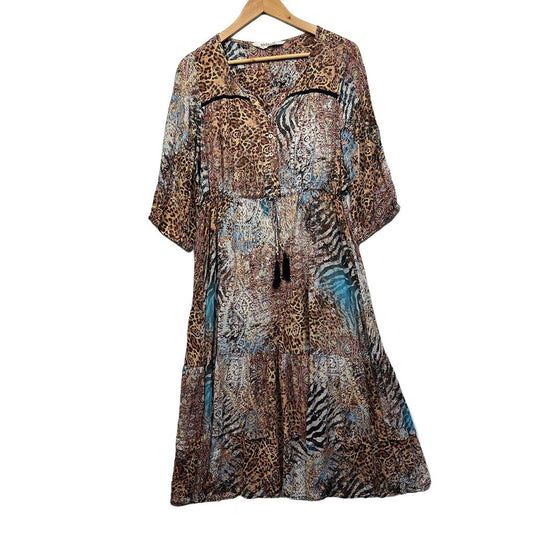 Virtuelle Multicoloured Maxi Dress - Size 16