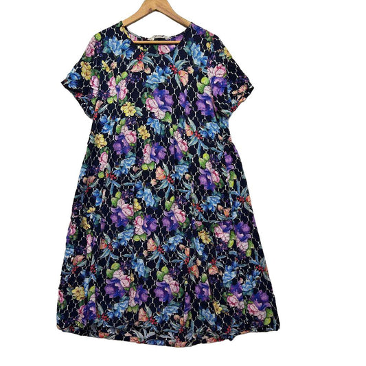 Virtuelle Navy Floral Dress - Size 14