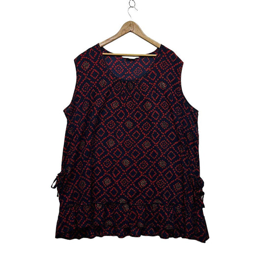 Virtuelle Navy Plus Size Cotton Sleeveless Top - Size 20
