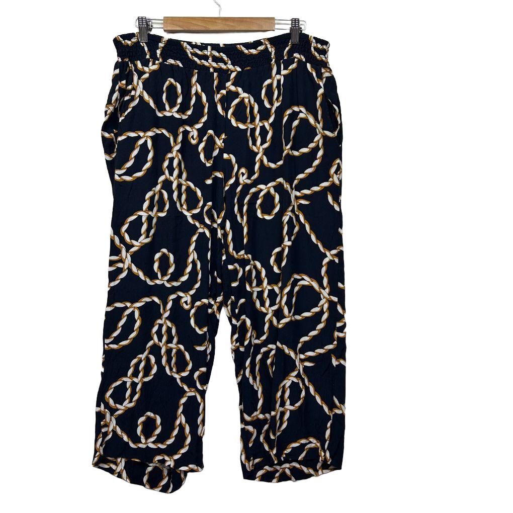 Virtuelle Navy Print Pants - Size 14