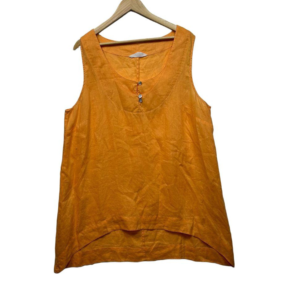 Virtuelle Orange Linen Top - Size 18