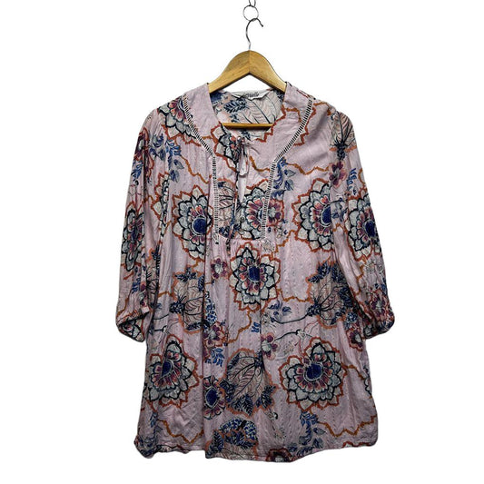 Virtuelle Pink Floral Plus Size Top - Size 16