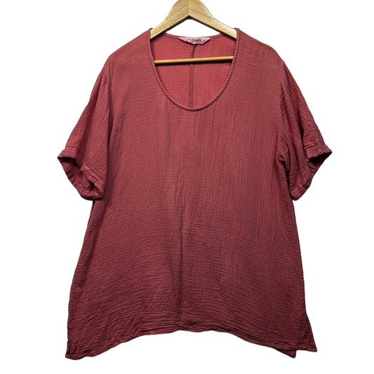 Virtuelle Pink Plus Size Cotton Top - Size S/16