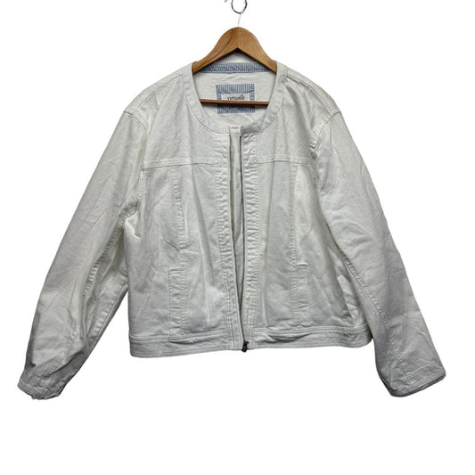 Virtuelle White Cotton Jacket - Size 24