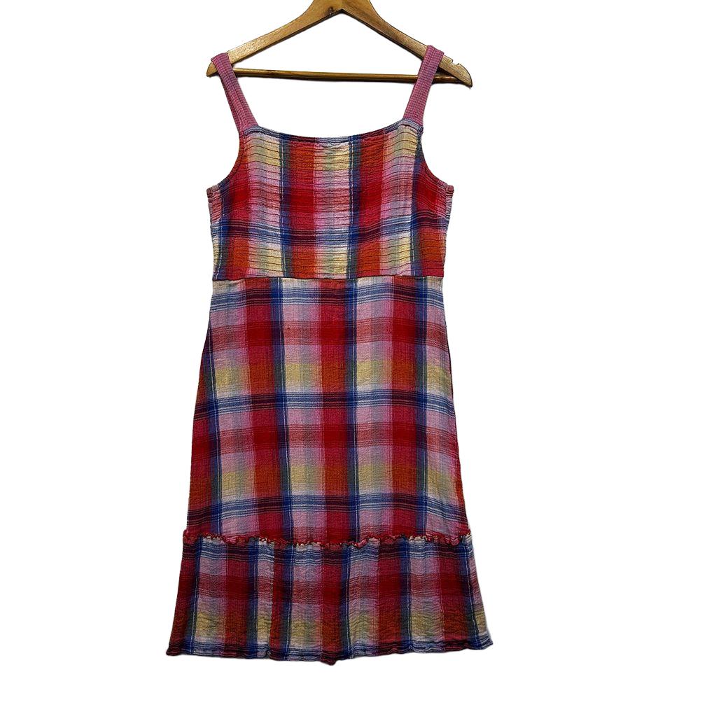 Virtuelle Check Cotton Dress - Size 14