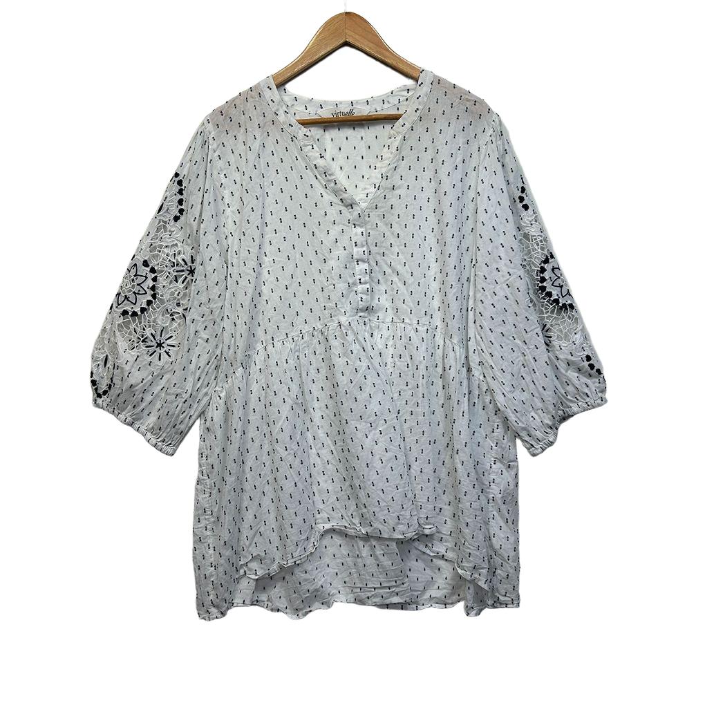 Virtuelle White Cotton Top - Size 22