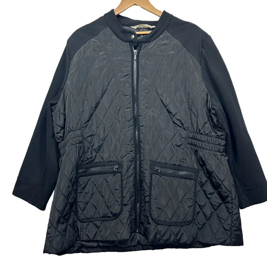 Virtuelle Black Quilted Jacket - Size 24