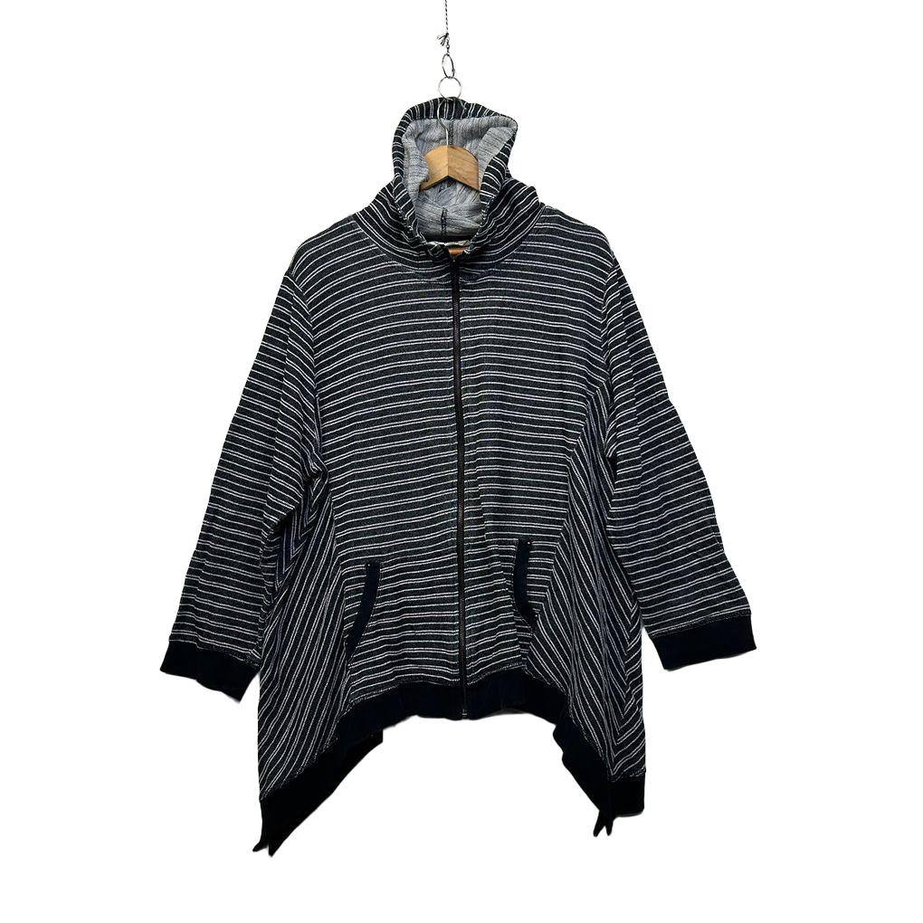 Virtuelle Charcoal Cotton Zip Jacket - Size 22/XL