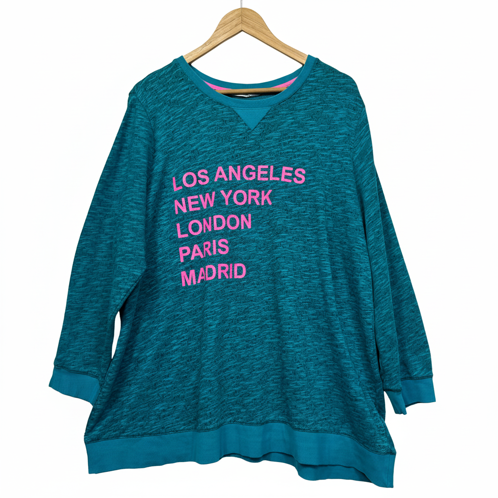 Virtuelle Teal Textured Top - Front View