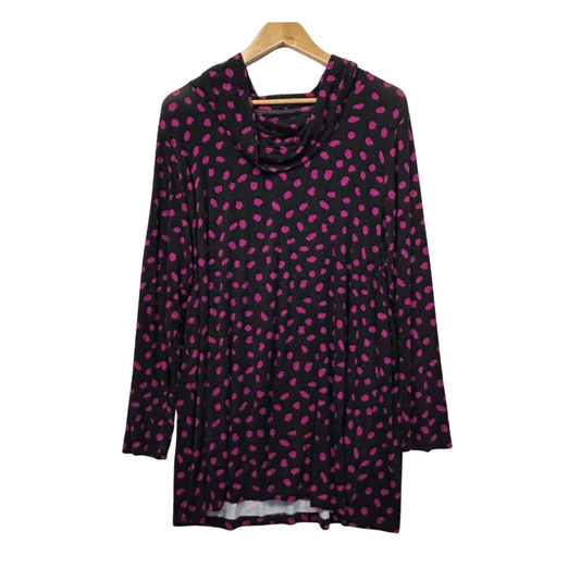 Virtuelle Black Pink Spot Top - Size 16/S