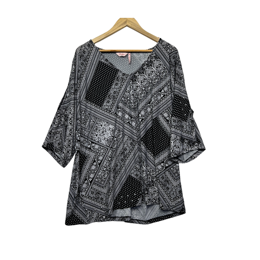 Millers Black White Geometric Print Tunic - Size XXL