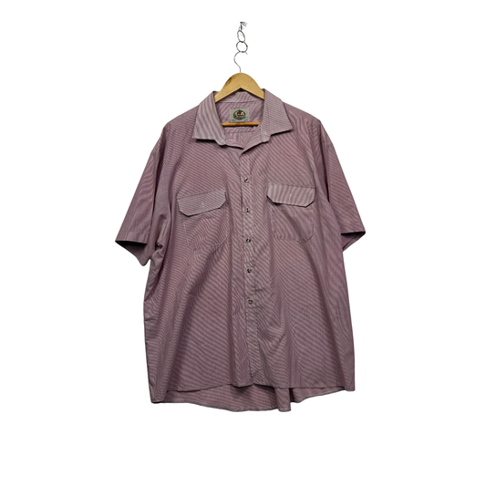 Vintage Claney's Pink White Striped Mens Shirt - Size 3XL