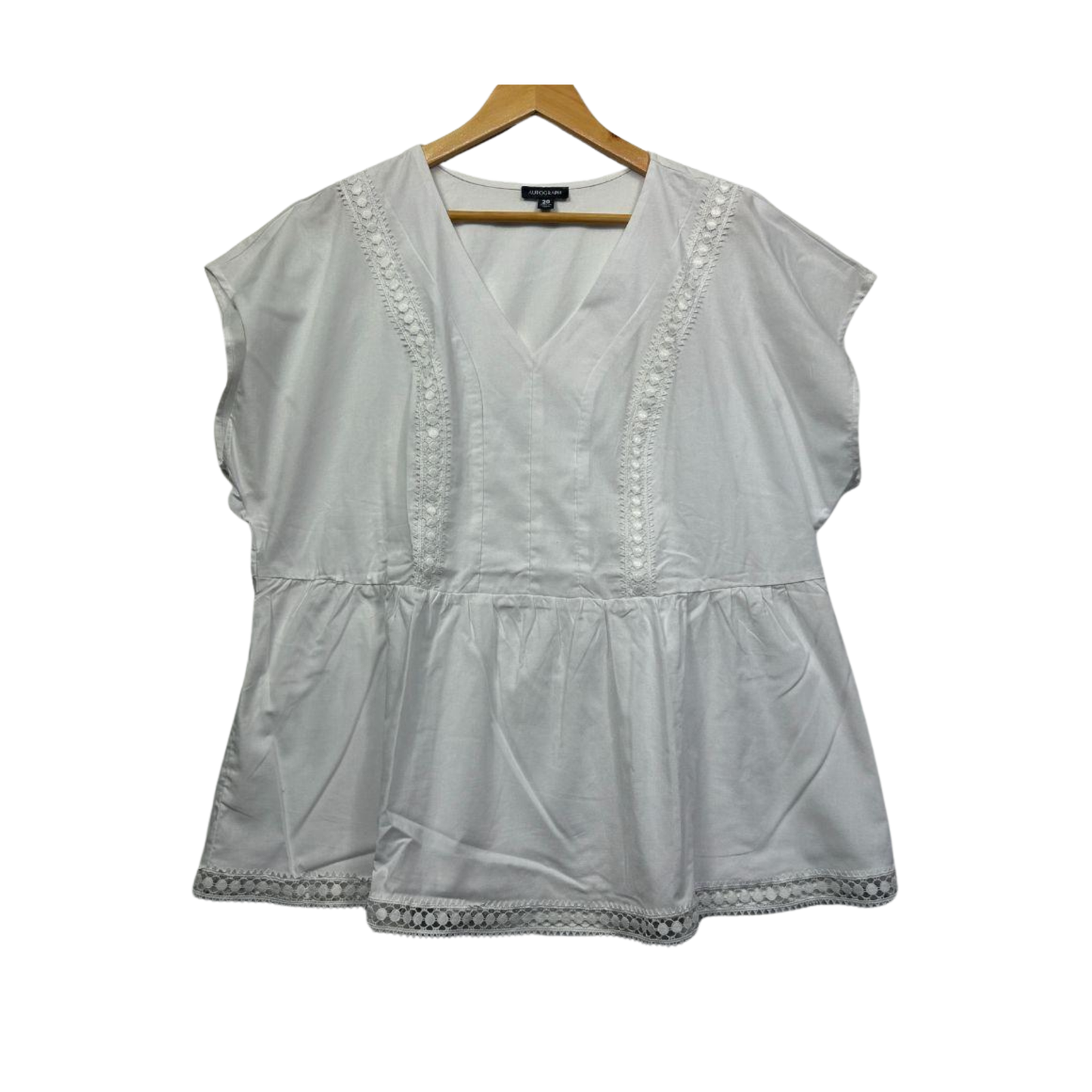 Autograph Cotton White Top - Size 20