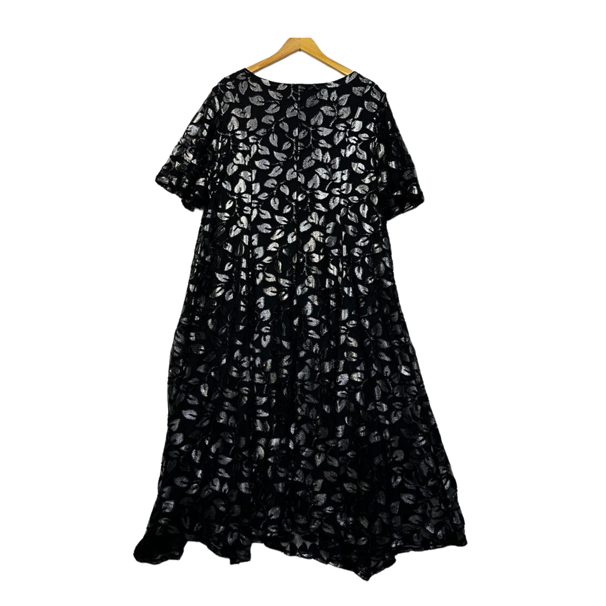 Taking Shape Black & Silver Evening Dress - Size 22