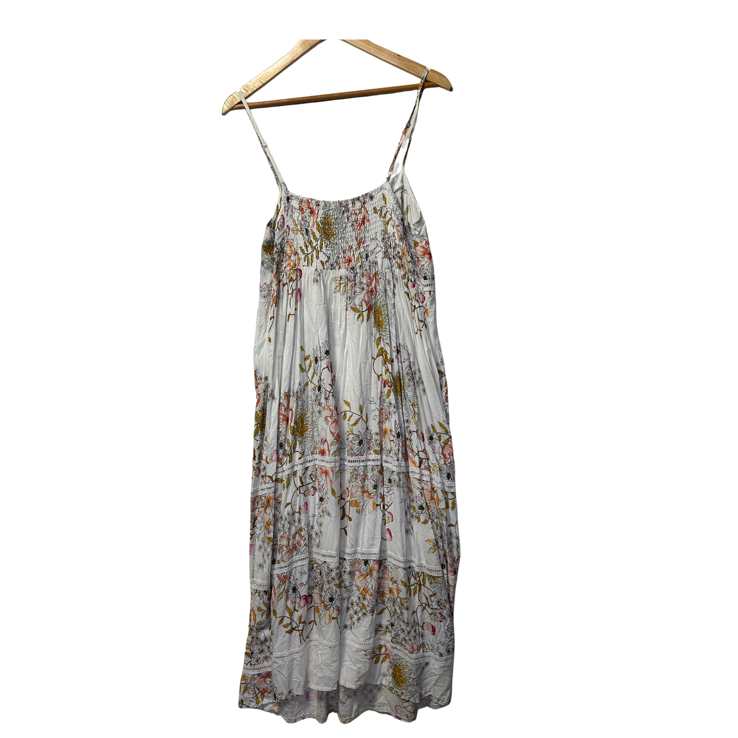 Jaase Cream Floral Boho Maxi Dress - Size XL