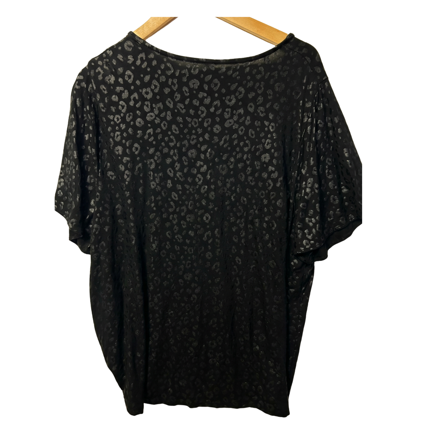 Avella Black Animal Print Top - Size 18