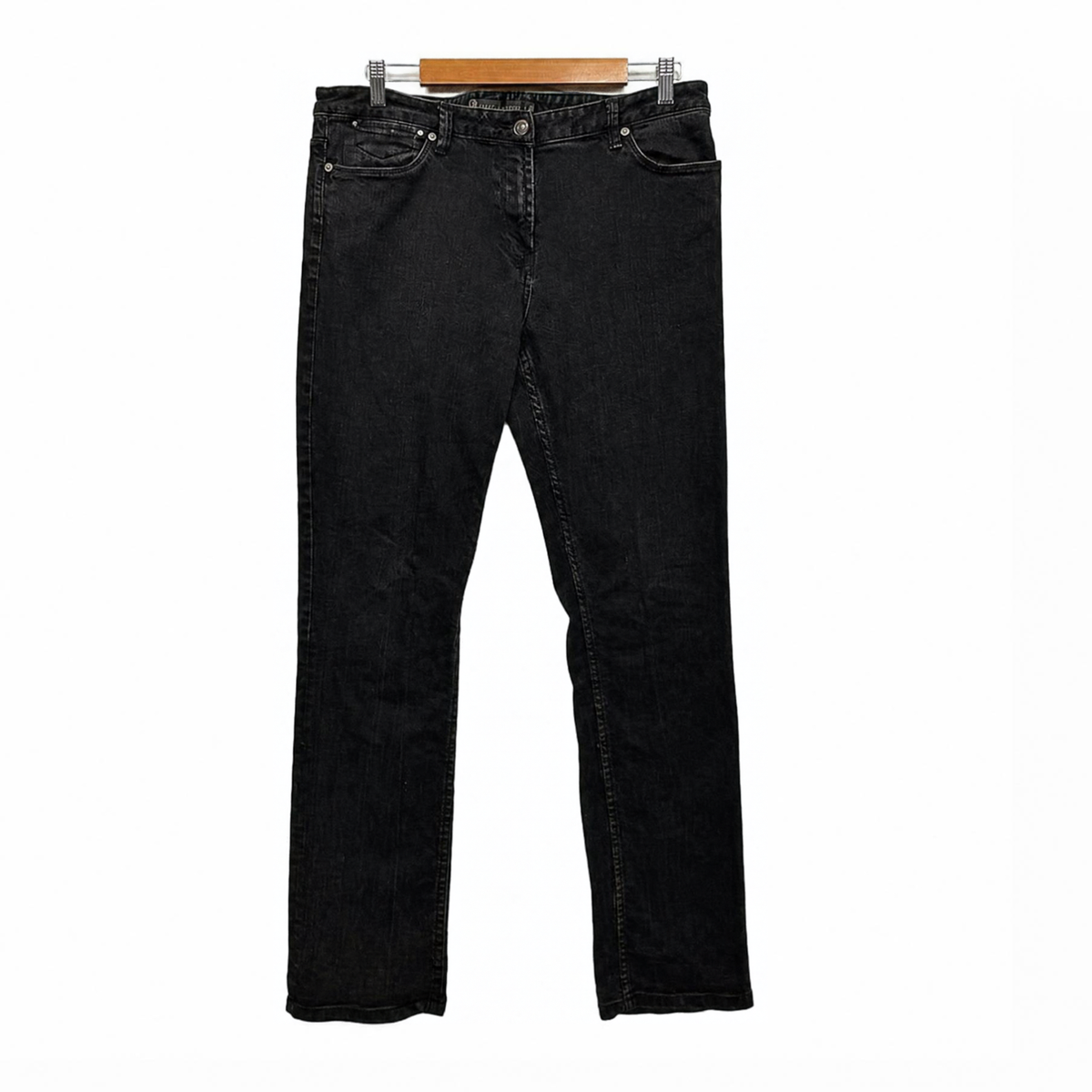 David Lawrence Class Fit Straight Leg Black Jeans - Size 14