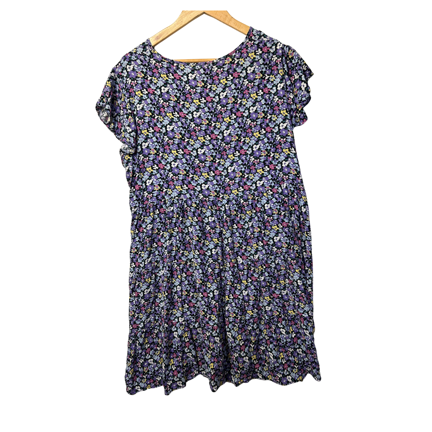 Orange Sherbet Purple Floral Dress - Size 18