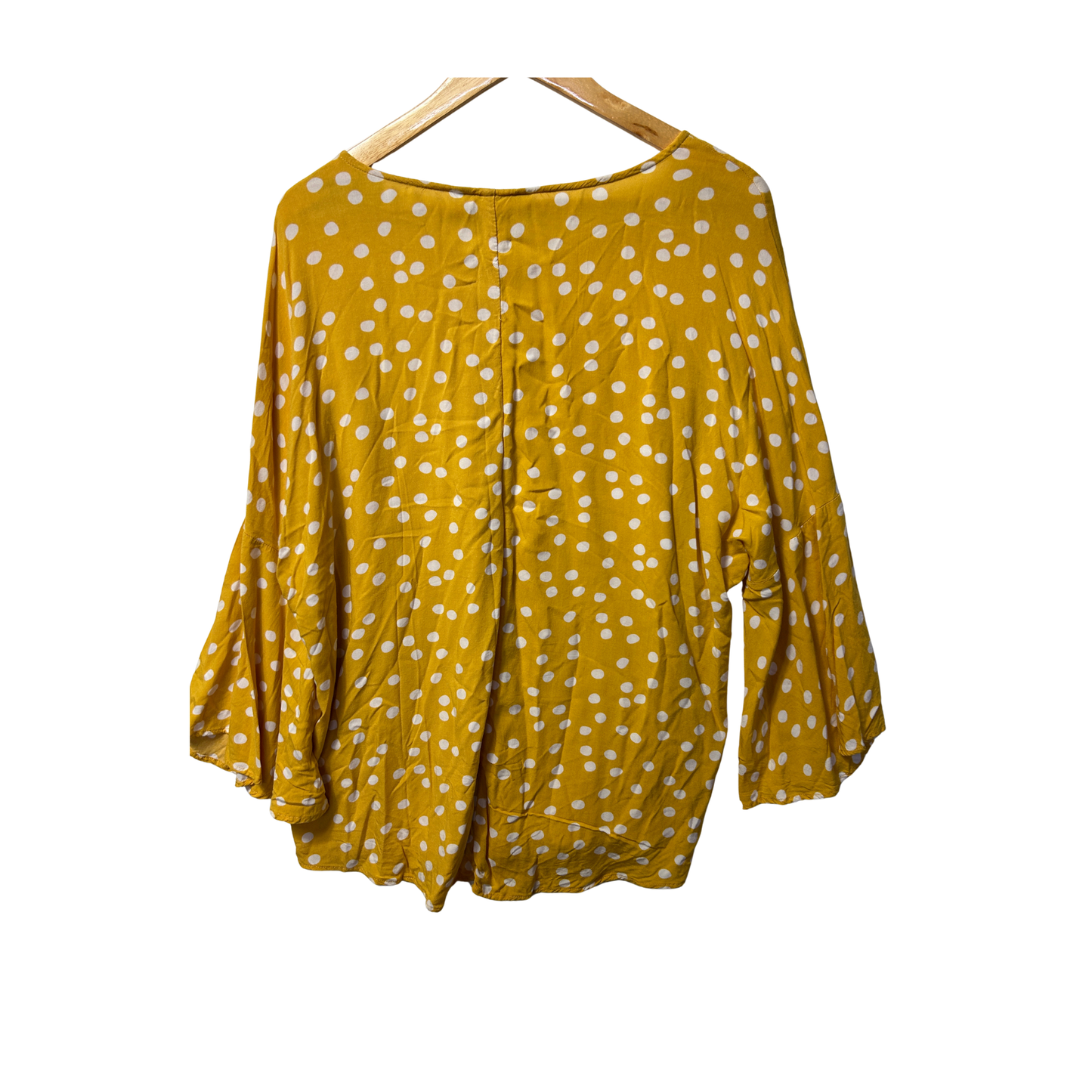 Suzanne Grae Mustard Polka Dot Top - Size 16