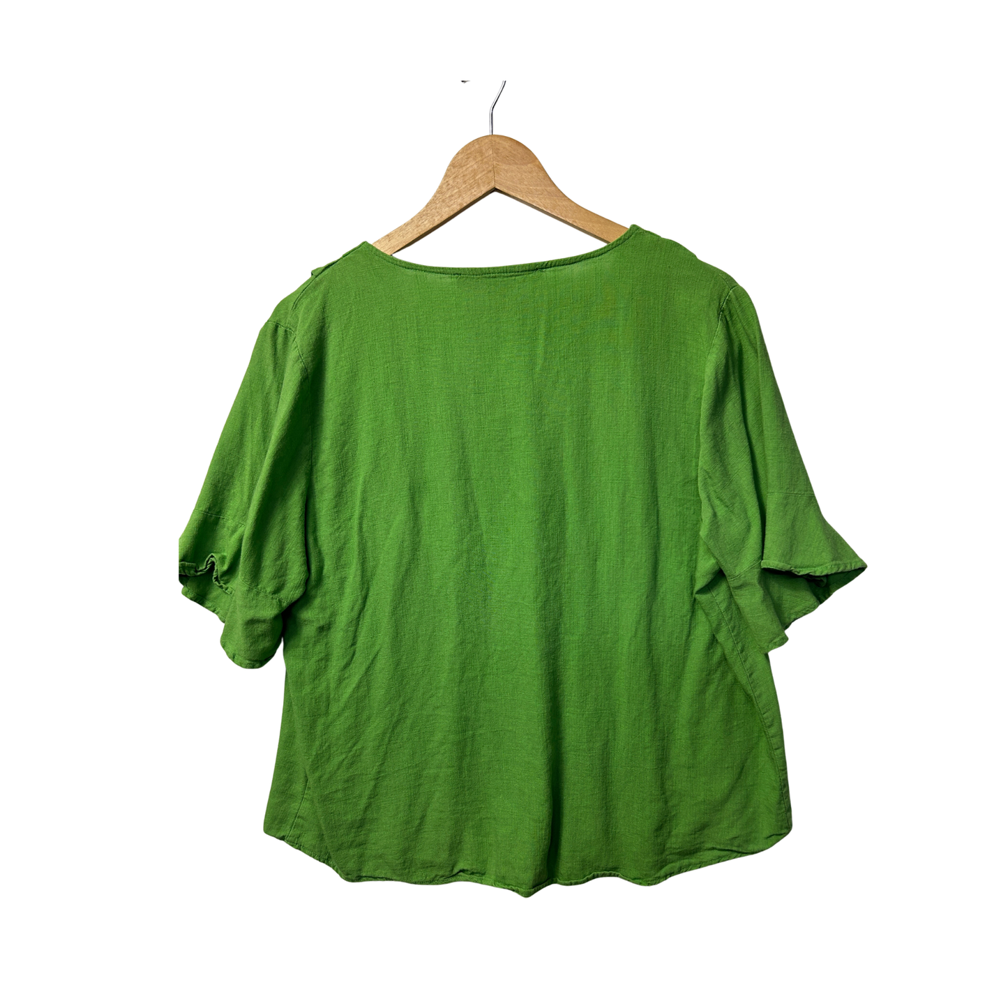 Willow Tree Green Linen Top - Size 18