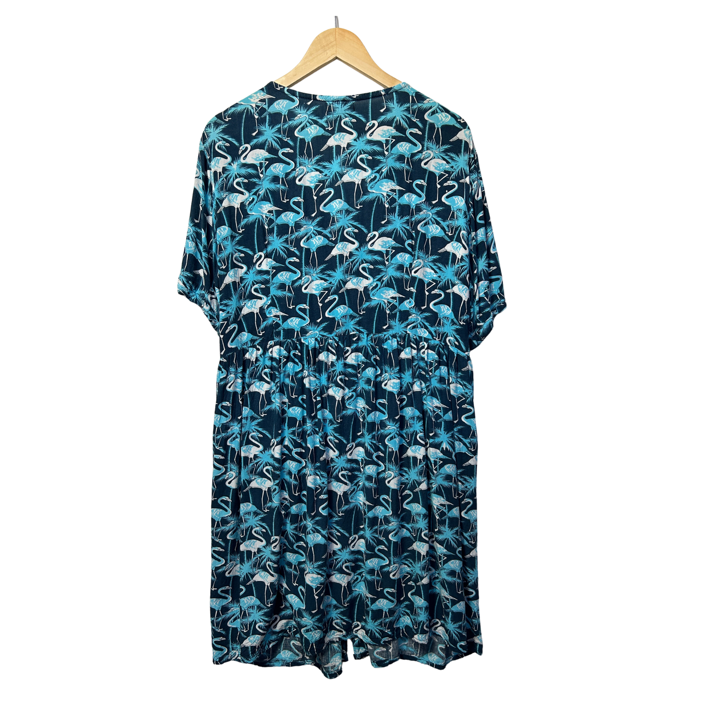 Mojito Teal Flamingos  Dress - Size XL