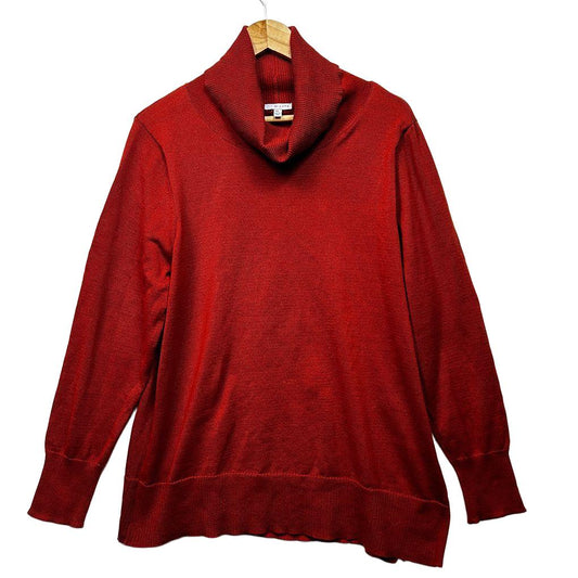 W. Lane Red Cotton Turtleneck Jumper - Size XL